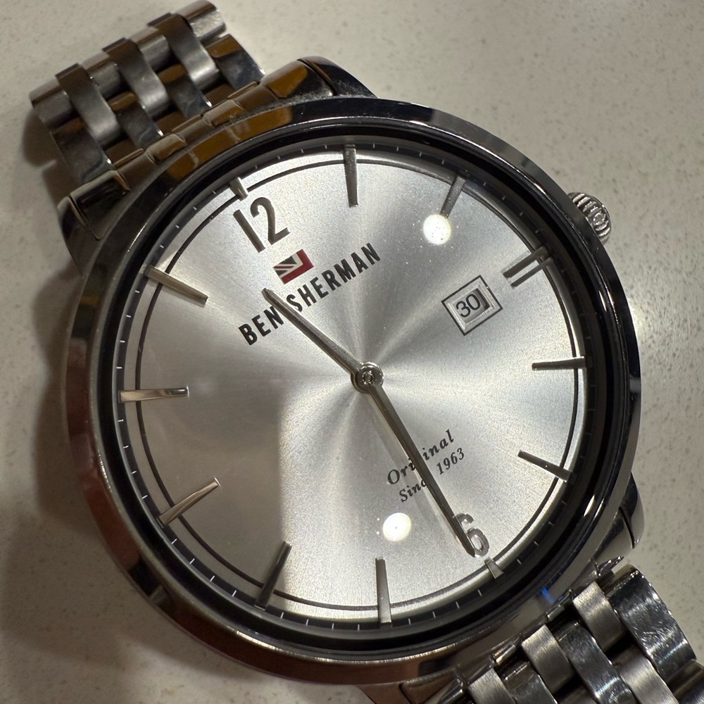 Ben Sherman Silver-Tone Watch with Date Display